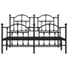 vidaXL Estrutura de cama com cabeceira e pés 135x190 cm metal preto
