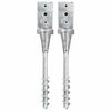 vidaXL Estacas de enterrar 2 pcs 8x8x57 cm a&ccedil;o galvanizado prateado