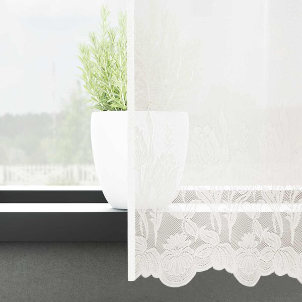 vidaXL Cortina de Renda com cortinas Branco 300 x 750 cm Poli&eacute;ster