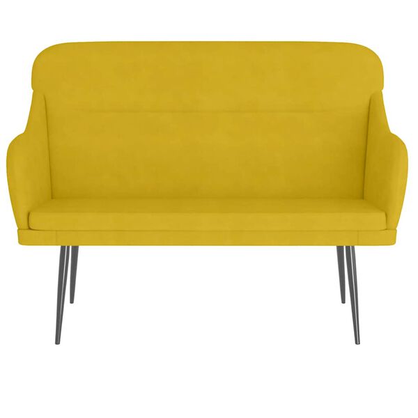vidaXL Banco 110x76x80 cm veludo amarelo