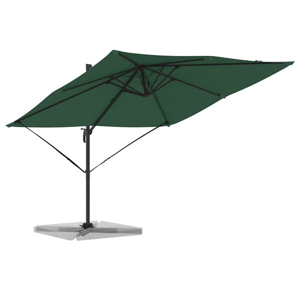 vidaXL Parasol Roma Verde 286 x 285 x 265 cm Poliéster e Alumínio