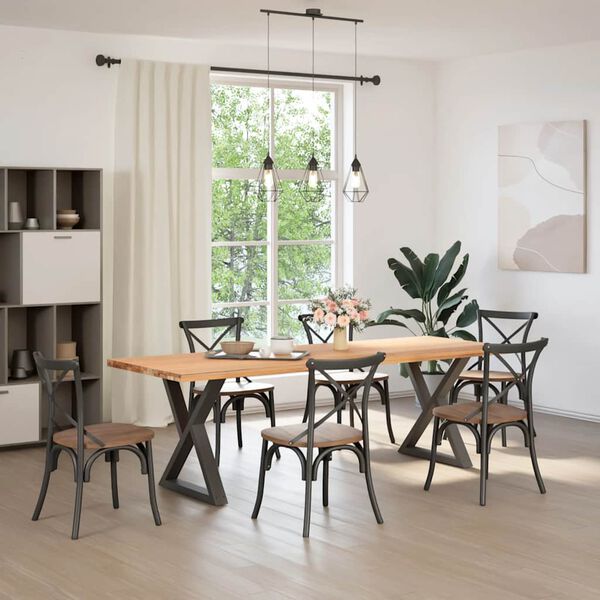 vidaXL P&eacute;s para mesa de jantar 2 pe&ccedil;as antracite 80x(72-73,3) cm a&ccedil;o