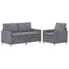 vidaXL Conjunto de Sof&aacute;s 2 pcs Cinzento-claro Poli&eacute;ster