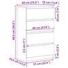 vidaXL Aparador 60x35x98,5 cm madeira processada branco