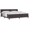 vidaXL Cama Box com cabeceira Manual Marrom Escuro 200 x 200 cm tecido