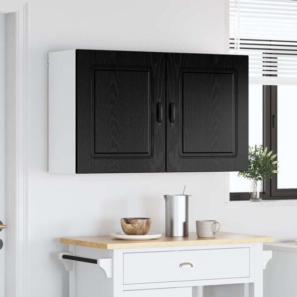 vidaXL Arm&aacute;rio de Cozinha Kalmar 2 pcs Carvalho Preto 50 x 31 x 60 cm