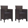 vidaXL Cadeira de Jardim 2 unid. Castanho Polipropileno