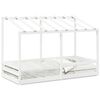 vidaXL Cama infantil com telhado 90x200 cm pinho maci&ccedil;o branco
