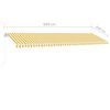 vidaXL Toldo retr&aacute;til manual independente 600x350 cm amarelo e branco