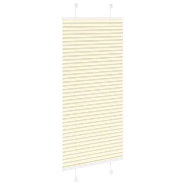 vidaXL Creme Plissada Cega 55x150 cm Largura Tecido 54,4 cm Poli&eacute;ster