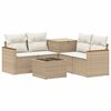 vidaXL Conjunto de Sof&aacute;s 6 unid. Bege e Branco Creme