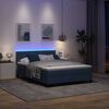 vidaXL Cama Box com colch&atilde;o com led Azul 160 x 200 cm tecido