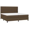 vidaXL Cama box spring c/ colch&atilde;o/LED 200x200cm tecido castanho-escuro
