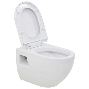 vidaXL Sanita de pendurar na parede cer&acirc;mica branco