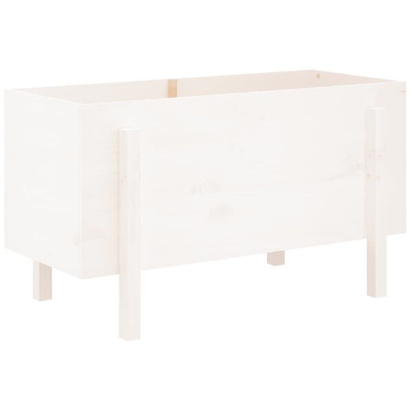 vidaXL Canteiro elevado de jardim 101x50x57 cm pinho maci&ccedil;o branco