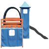 vidaXL Cama alta para crian&ccedil;a com torre 80x200 cm pinho maci&ccedil;o azul