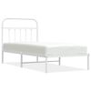 vidaXL Estrutura de cama com cabeceira 90x190 cm metal branco