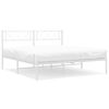 vidaXL Estrutura de cama com cabeceira 135x190 cm metal branco