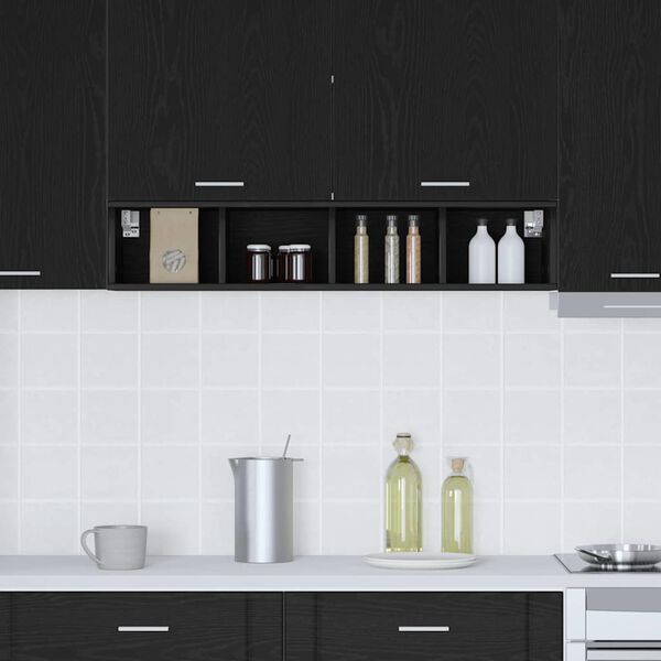 vidaXL Arm&aacute;rio suspenso Carvalho Preto 20 x 29,5 x 100 cm