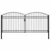 vidaXL Port&atilde;o de cerca ASSEN Porta dupla com topo arqueado em a&ccedil;o 400x200 cm