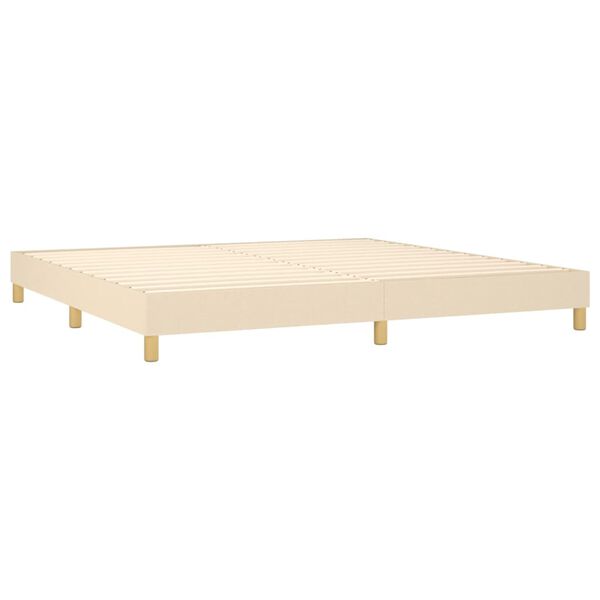 vidaXL Cama com molas/colch&atilde;o 200x200 cm tecido cor creme