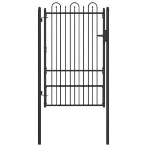 vidaXL Port&atilde;o de Cerca DRONTEN 100 x 150 cm A&ccedil;o Preto Tranc&aacute;vel