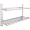 vidaXL Prateleira de parede suspensa 2 n&iacute;veis 120x30 cm a&ccedil;o inoxid&aacute;vel