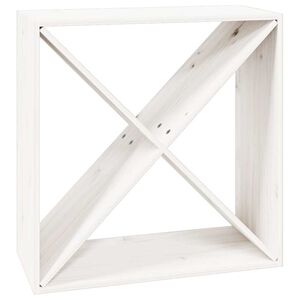 vidaXL Garrafeira 62x25x62 cm madeira de pinho maci&ccedil;a branco