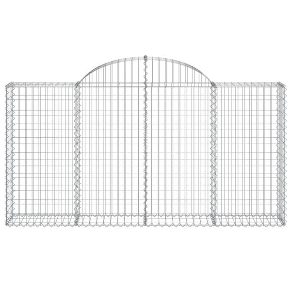vidaXL Cestos gabião arqueados 25 pcs 200x30x100/120 ferro galvanizado