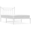vidaXL Estrutura de cama com cabeceira 100x190 cm metal branco