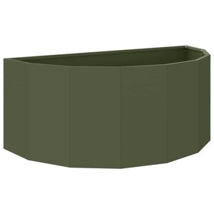 vidaXL Floreira Verde Oliva 90 x 45 x 35 cm A&ccedil;o