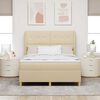 vidaXL Cama Box Springs com Colch&atilde;o Cinza Escuro 90x190 cm Creme