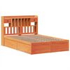 VidaXL Cama sem colch&atilde;o 140x190 cm pinho maci&ccedil;o castanho-mel