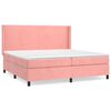 vidaXL Cama com molas/colch&atilde;o 200x200 cm veludo rosa