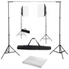 vidaXL Kit de est&uacute;dio fotogr&aacute;fico com softbox de ilumina&ccedil;&atilde;o e fundo