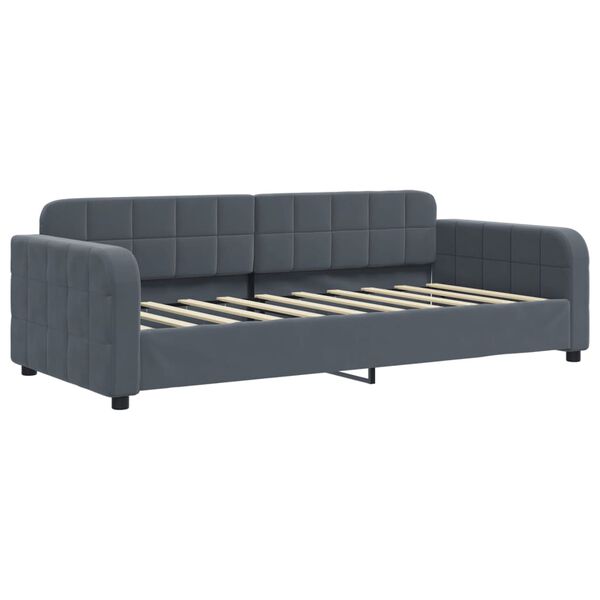 vidaXL Sof&aacute;-cama 90x190 cm veludo cinzento-escuro