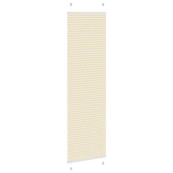 vidaXL Creme Plissada Cega 65x200 cm Largura Tecido 64,4 cm Poli&eacute;ster