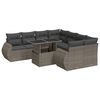 vidaXL 9 pcs conjunto sof&aacute;s p/ jardim com almofad&otilde;es vime PE cinzento