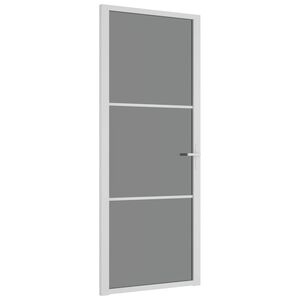 vidaXL Porta de interior 83x201,5 cm vidro ESG e alum&iacute;nio branco