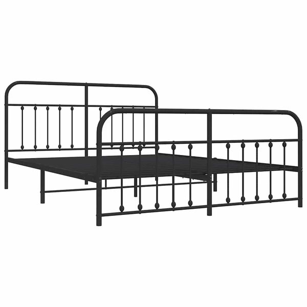 vidaXL Estrutura de cama sem colch&atilde;o com p&eacute;s 180x200 cm preto