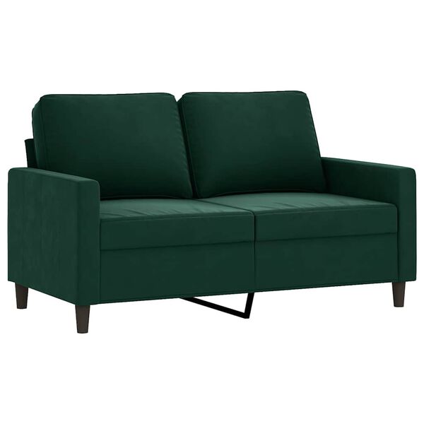 vidaXL Sof&aacute; de 2 lugares 120 cm veludo verde-escuro
