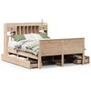 vidaXL Cama com estante sem colch&atilde;o 140x190 cm pinho maci&ccedil;o