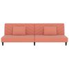 vidaXL Sof&aacute;-cama de 2 lugares c/ 2 almofadas/apoio p&eacute;s veludo rosa