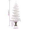 vidaXL Árvore de Natal rotativa pré-iluminada + vaso PVC 120 cm branco