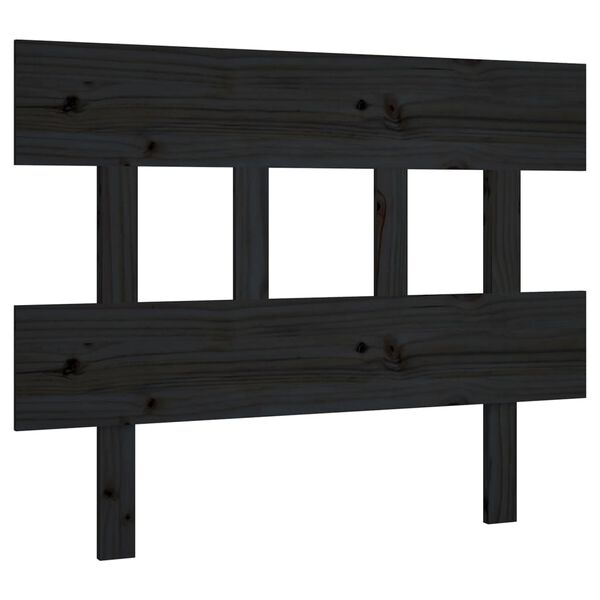 vidaXL Cabeceira de cama 93,5x3x81 cm pinho maci&ccedil;o preto