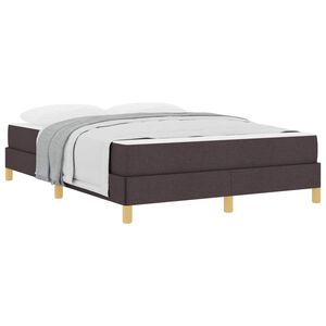 vidaXL Cama Box com colch&atilde;o Marrom Escuro 140 x 190 cm tecido