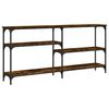 vidaXL Mesa consola 160x29x75 cm derivados de madeira carvalho fumado