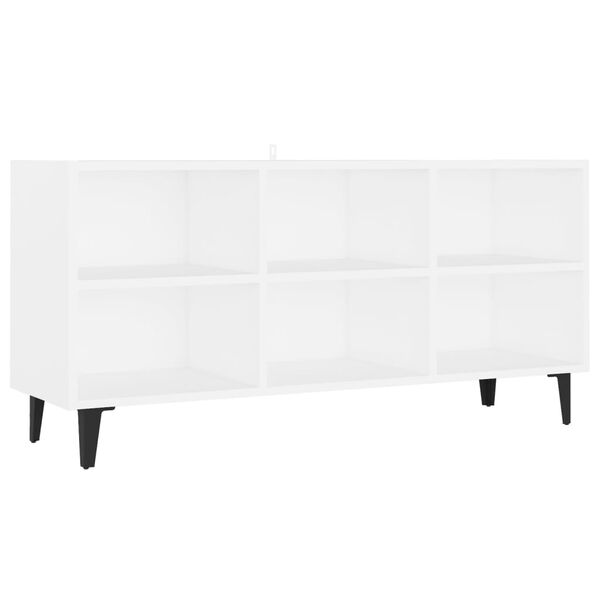 vidaXL M&oacute;vel de TV com pernas em metal 103,5x30x50 cm branco