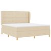 vidaXL Cama Box Springs com Colch&atilde;o Cinza Escuro 90x190 cm Creme