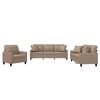 vidaXL 3 pcs conjunto sof&aacute;s c/ almofadas couro artificial cappuccino